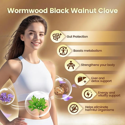 Wormwood Black Walnut Cloves Softgels – 18-in-1 Herbal Blend