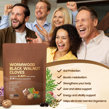 Wormwood Black Walnut Cloves Softgels – 18-in-1 Herbal Blend