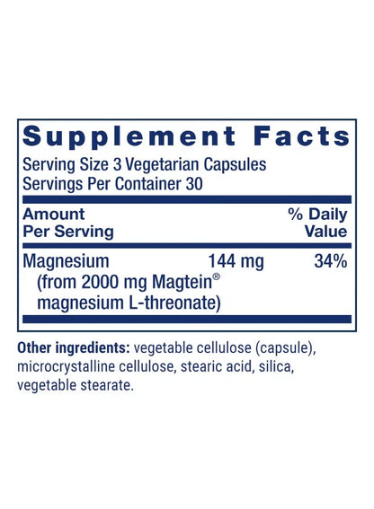 Neuro-Mag Magnesium L-Threonate Capsules – Memory & Brain Support