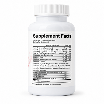 Magnesium Complex for Women – 20-in-1 with D3, K2, B Complex & Ashwagandha
