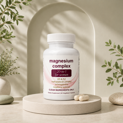 Magnesium Complex for Women – 20-in-1 with D3, K2, B Complex & Ashwagandha