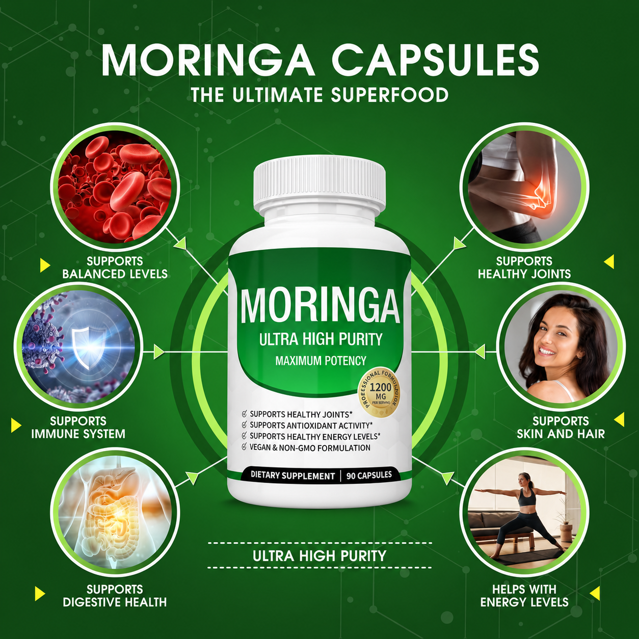 Moringa Superfood Capsules 1200mg
