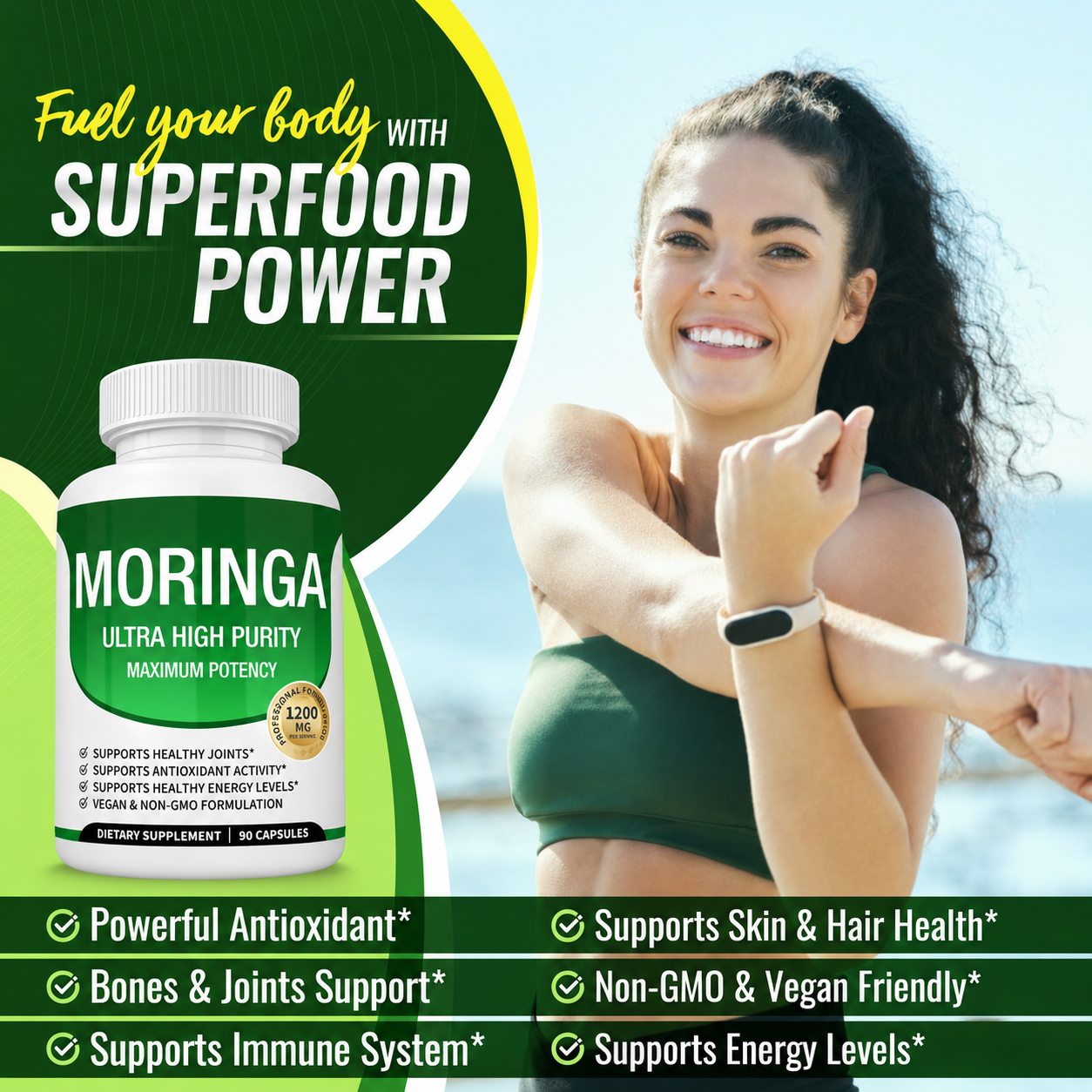 Moringa Superfood Capsules 1200mg