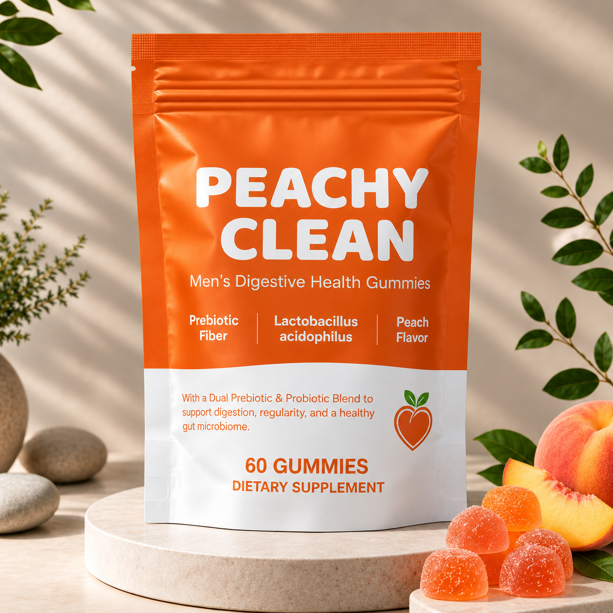 Peach Fiber Gummies for Men